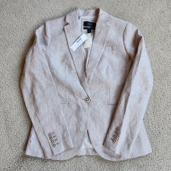 NWT J. Crew Linen Campbell Blazer - Picture 2 of 14